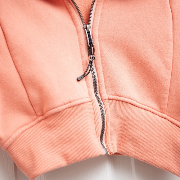 Lululemon Full Zip Cropped Scuba Hoodie Sz 4 Peach Color Athleisure Yoga Lounge - Picture 2 of 6